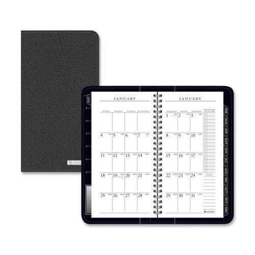 Wirebound Weekly Appointment Book, 12 Month, Black