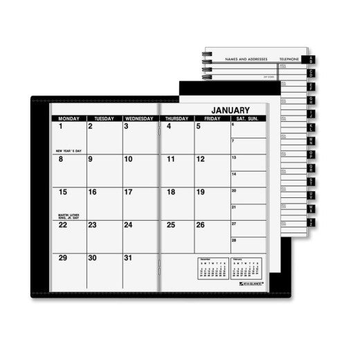 Monthly Pocket Planner,13 Months, Jan-Jan, Black