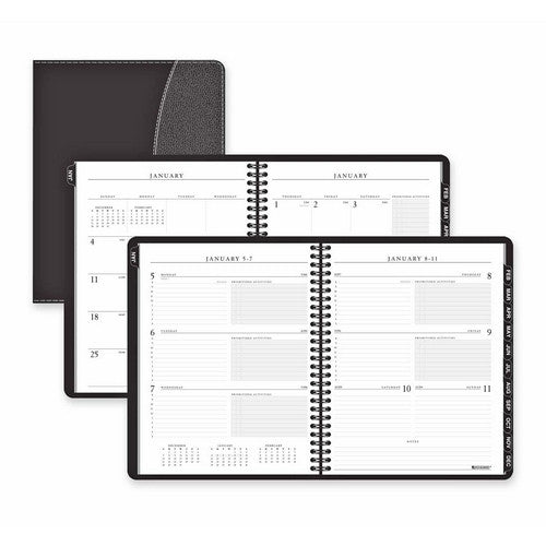 Weekly/Monthly Planner, 13 Months Jan-Jan, Black