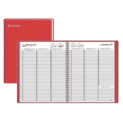 Weekly Appointment Book, Jan-Dec, Red