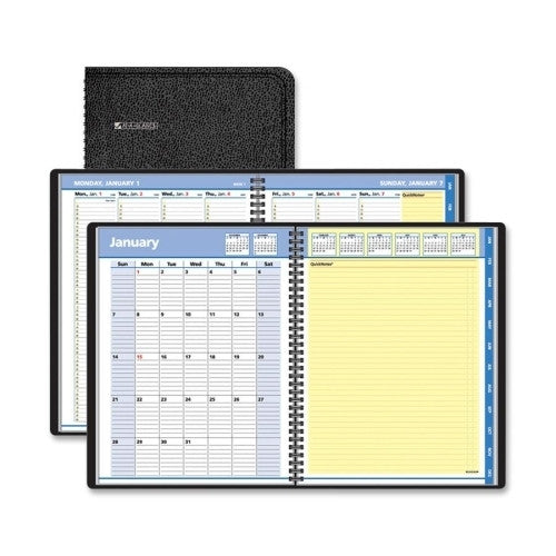 Weekly/Monthly Planner,12 Months Jan-Dec, Black