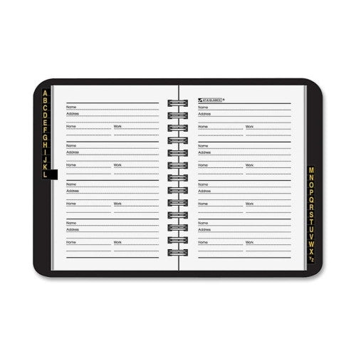 At-A-Glance Telephone/Address Book,Wirebound,3-3/4"x6-1/8",Black