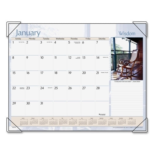 At-A-Glance Monthly Desk Cal.,12-Month Jan-Dec,Inspirational ,22"x17"