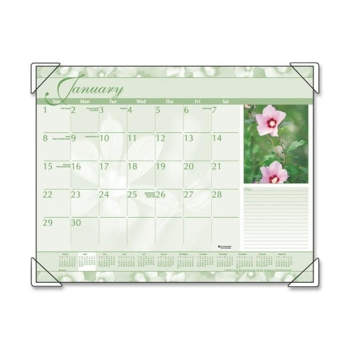 At-A-Glance Monthly Desk Calendar,12-Month Jan-Dec,Antique Floral,22"x17"