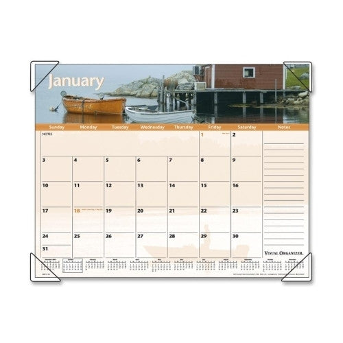 At-A-Glance Monthly Desk Pad,12 Months,Jan-Dec,22"x17",Images of the Sea