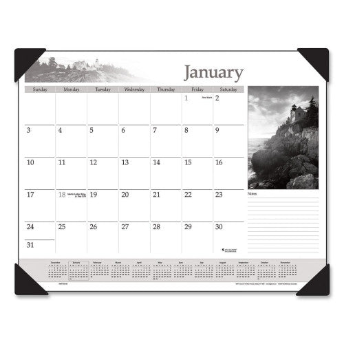 At-A-Glance Monthly Desk Cal,12-Month Jan-Dec,Black/White Photos,22"x17