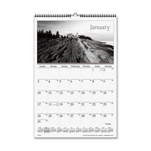 At-A-Glance Monthly Wall Cal,Jan-Dec,Black/White Photos,15-1/2"X22-3/4"