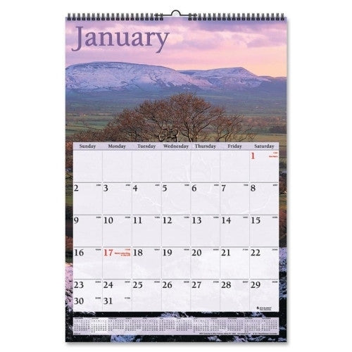 At-A-Glance Monthly Wall Calendar,Jan-Dec,Scenic Photos,12"x17