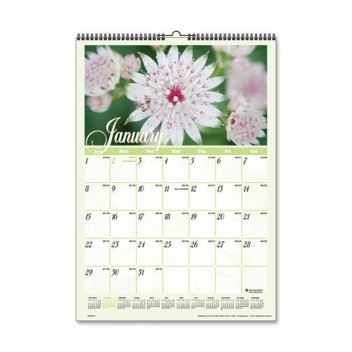 At-A-Glance Monthly Wall Calendar,Jan-Dec,Flower Scenes,12"x17