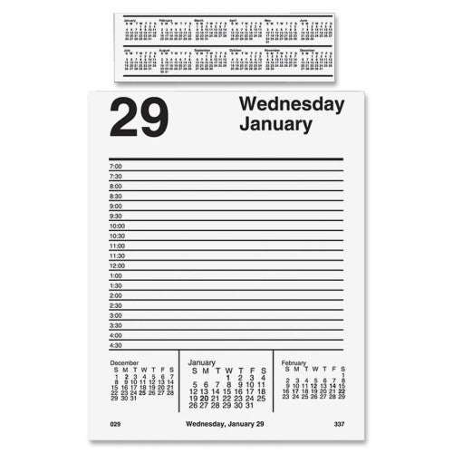 At-A-Glance Daily Desk Calendar Refil, F/ E58 Base, Jan-Dec, 5"x8"