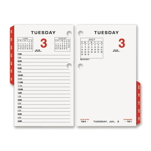 At-A-Glance Desk Cal. Refill,F/ 17-Style,Red Monthly Tabs,3-1/2"x6"