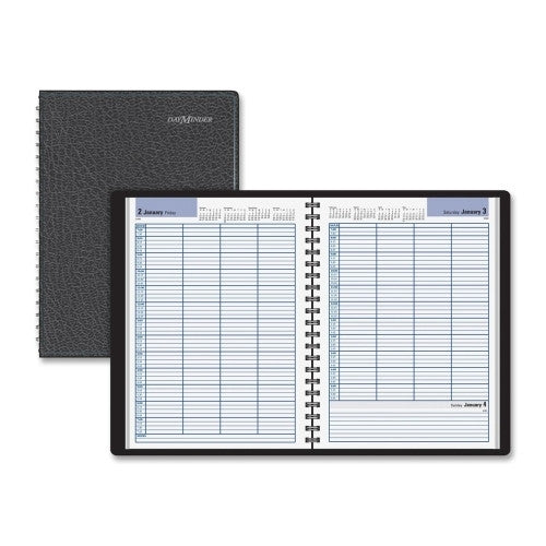 4-Person Appointment Book, Jan-Dec, 11"x7-7/8", Black