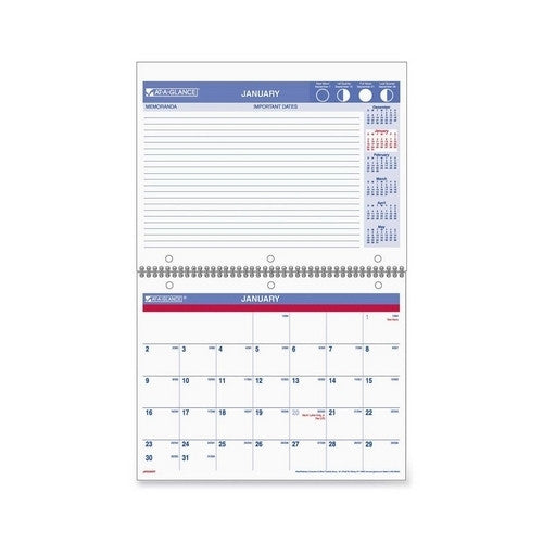 At-A-Glance Wirebound Desk/Wall Calendar, Jan-Dec, 8-1/2"x11", WE/CM