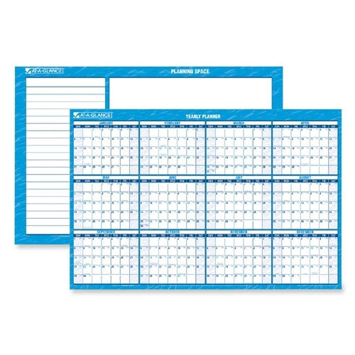 At-A-Glance Erasable Wall Calendar,Horrid.,Jan-Dec,2-Sided,36"x24",Blue