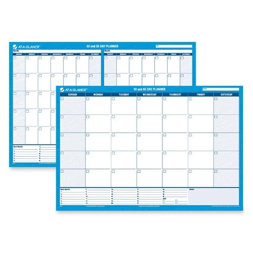 At-A-Glance Erasable Wall Calendar,Horz,Undated,2-Sided,36"x24",Blue