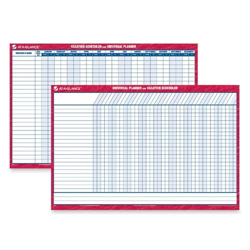 At-A-Glance Wall Planner,w/Marker,Reversible,Erasable,36"x24",Red/Blue