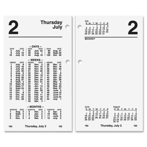 At-A-Glance Financial Cal Refill, For E17/E21-Style Bases, 3-1/2"x6"