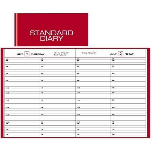 Diary Appt Book, 12 Months Jan-Dec, Red