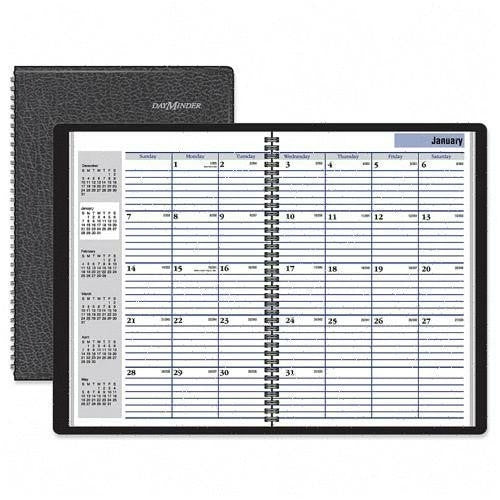 14-Month Planner, 14 Month, 11-7/8"x7-7/8", Black