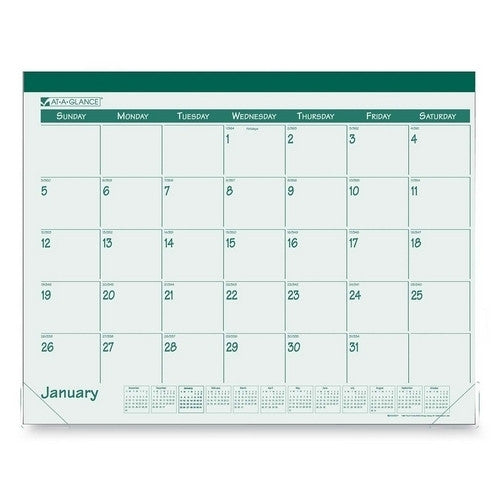 At-A-Glance Monthly Fashion Desk Pads, Jan-Dec, 1PPM, 22"x17", Green