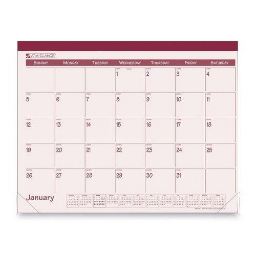 At-A-Glance Monthly Fashion Desk Pads, Jan-Dec, 1PPM, 22"x17", Rose