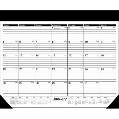 At-A-Glance Desk Calendar,12 Month Jan-Dec,Refillable,Ruled Blocks,24"x19"