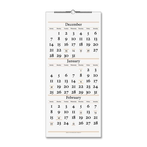 At-A-Glance Wall Calendar, 14 Months Dec-Jan,12-1/4"x27", WE/CE