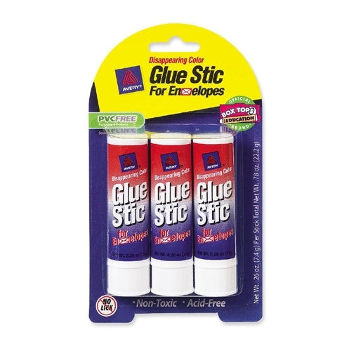 Avery Consumer Products Glue Stic, Permanent, .26 oz., White