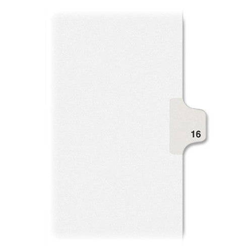 Avery Consumer Products Numeric Divider, "16", Side Tab, 11"x8-1/2", 25/PK, White