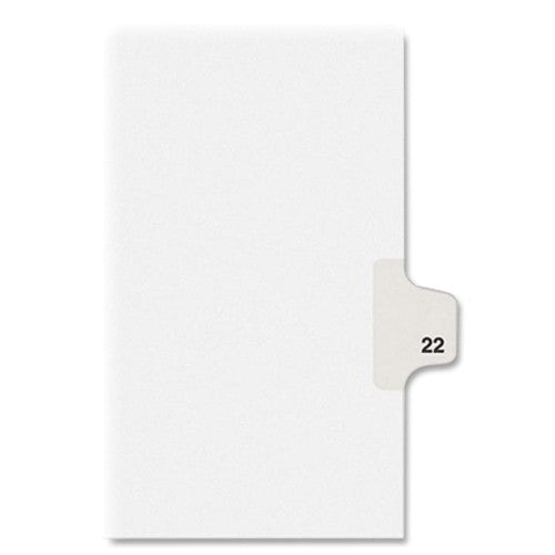 Avery Consumer Products Numeric Divider, "22", Side Tab, 11"x8-1/2", 25/PK, White