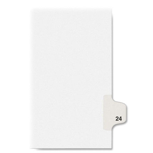 Avery Consumer Products Numeric Divider, "24", Side Tab, 11"x8-1/2", 25/PK, White