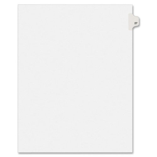 Avery Consumer Products Numeric Divider, "27", Side Tab, 11"x8-1/2", 25/PK, White