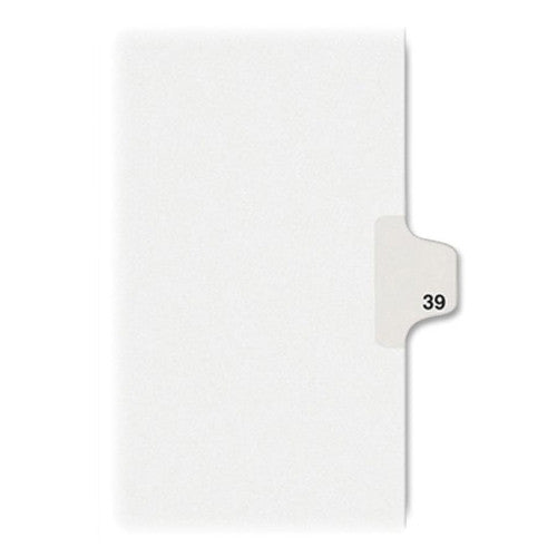 Avery Consumer Products Numeric Divider, "39", Side Tab, 11"x8-1/2", 25/PK, White