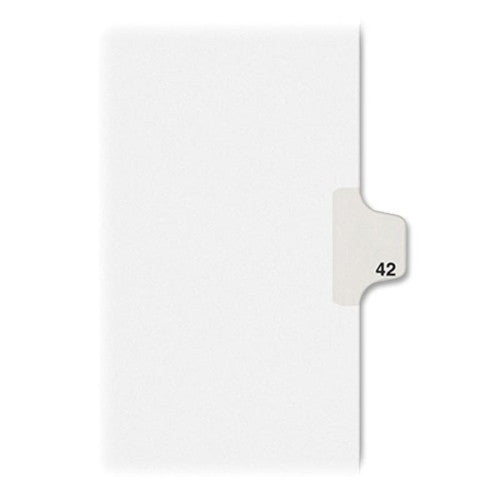 Avery Consumer Products Numeric Divider, "42", Side Tab, 11"x8-1/2", 25/PK, White