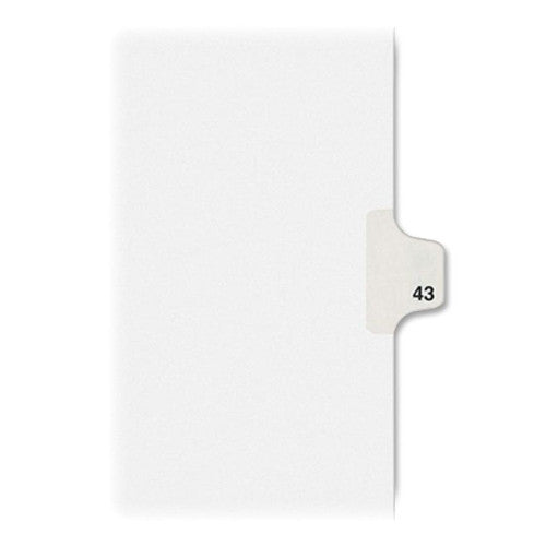 Avery Consumer Products Numeric Divider, "43", Side Tab, 11"x8-1/2", 25/PK, White