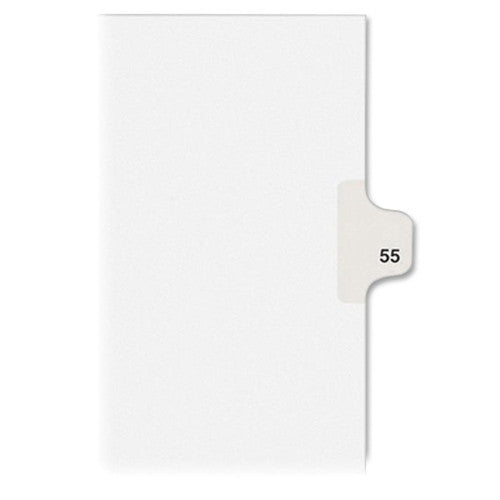 Avery Consumer Products Numeric Divider, "55", Side Tab, 11"x8-1/2", 25/PK, White