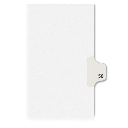 Avery Consumer Products Numeric Divider, "56", Side Tab, 11"x8-1/2", 25/PK, White