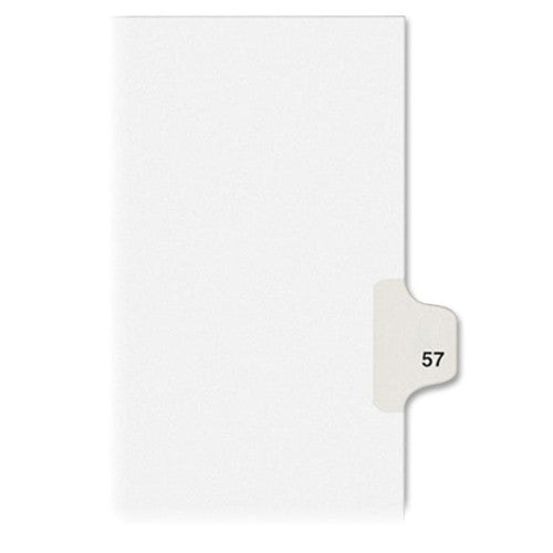 Avery Consumer Products Numeric Divider, "57", Side Tab, 11"x8-1/2", 25/PK, White