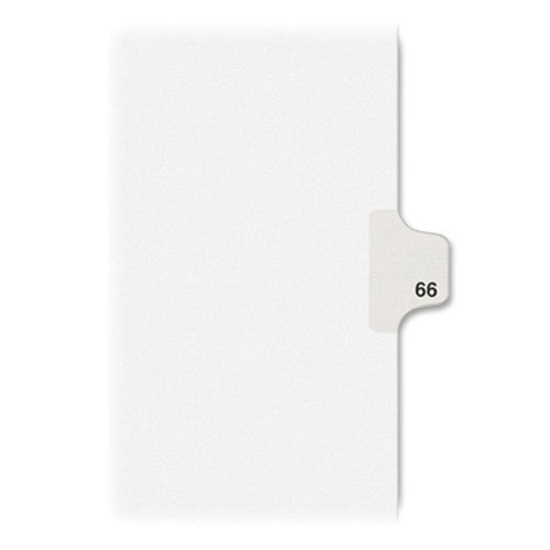 Avery Consumer Products Numeric Divider, "66", Side Tab, 11"x8-1/2", 25/PK, White