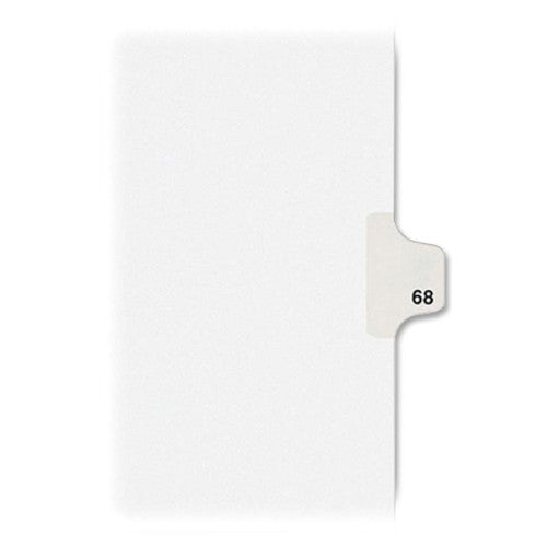 Avery Consumer Products Numeric Divider, "68", Side Tab, 11"x8-1/2", 25/PK, White