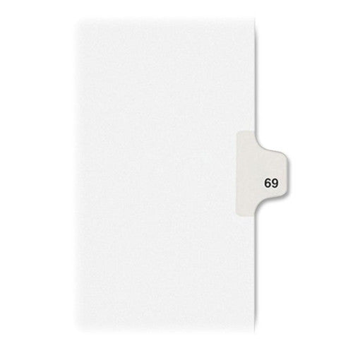 Avery Consumer Products Numeric Divider, "69", Side Tab, 11"x8-1/2", 25/PK, White