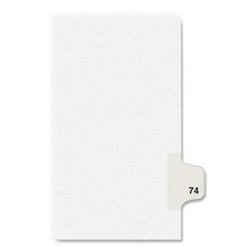 Avery Consumer Products Numeric Divider, "74", Side Tab, 11"x8-1/2", 25/PK, White