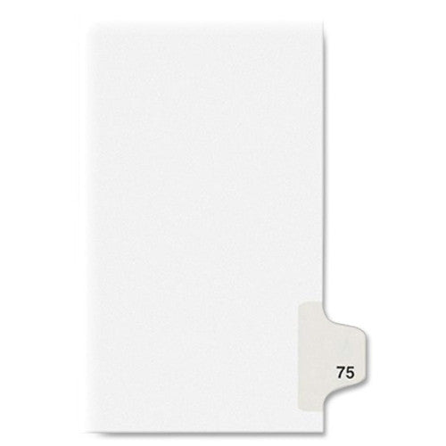 Avery Consumer Products Numeric Divider, "75", Side Tab, 11"x8-1/2", 25/PK, White