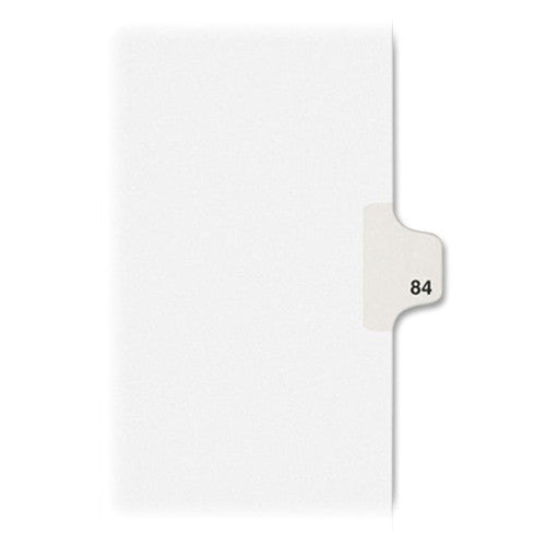 Avery Consumer Products Numeric Divider, "84", Side Tab, 11"x8-1/2", 25/PK, White