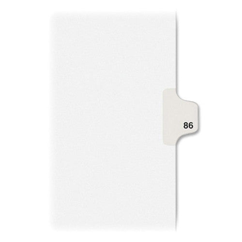 Avery Consumer Products Numeric Divider, "86", Side Tab, 11"x8-1/2", 25/PK, White