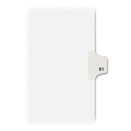 Avery Consumer Products Numeric Divider, "91", Side Tab, 11"x8-1/2", 25/PK, White