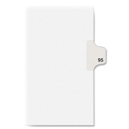 Avery Consumer Products Numeric Divider, "95", Side Tab, 11"x8-1/2", 25/PK, White