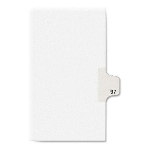 Avery Consumer Products Numeric Divider, "97", Side Tab, 11"x8-1/2", 25/PK, White