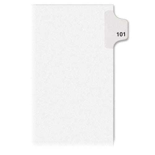 Avery Consumer Products Numeric Divider, "101", Side Tab, 11"x8-1/2", 25/PK, White