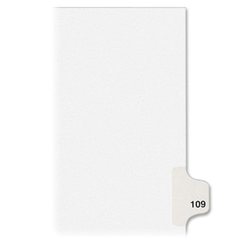 Avery Consumer Products Numeric Divider, "109", Side Tab, 11"x8-1/2", 25/PK, White